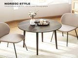 Folding Dining Table for 4, Round Drop Leaf Table, Modern Space Saving Small Kitchen Table with Wood T3398P343259
