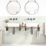 Basin Shelf Wall Mounted Steel and Solid Wood Acacia 3302687