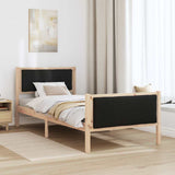 Bed Frame with Headboard Black 100 x 200 cm Fabric 878351