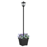 Solar Lamp Post with Planter Black 32 x 32 x 158 cm 42042692