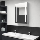LED Bathroom Mirror Cabinet Concrete Grey 50x13x70 cm 326495