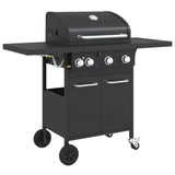 Gas BBQ Grill with 4 Burners Black Powder-coated Steel 3214252