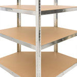 4-Layer Corner Shelf Silver Steel&Engineered Wood 152851