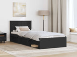 Bed Frame with Headboard Black 75 x 190 cm Solid Pine Wood 3410664