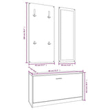 3-in-1 Shoe Cabinet Set Sonoma Oak Engineered Wood 342572