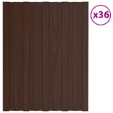Roof Panel 36 pcs Brown 60 x 45 cm Galvanised steel 42047106