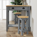 Bar Stools 2 pcs Grey Solid Wood Pine 4005700