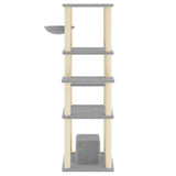 Cat Tree with Sisal Scratching Posts Light Grey 154 cm 172056
