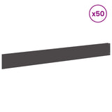 Lawn Edging 50 pcs 100 x 12 cm Steel Black 8008787