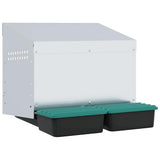 Chicken Nesting Box 2 Compartments Wall-Mounted Galvanised Steel 4104899