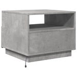 ZNTS Coffee Table with LED Lights Concrete Grey 50x49x40 cm 839829