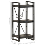 3-Tier Bookcase Black 40x30x80 cm Solid Mango Wood 320625