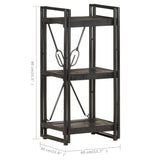 Bookcase Black Solid mango wood and powder-coated steel Medium 320625