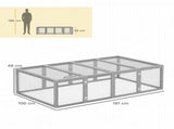 Wooden Rabbit Hutch Cage 6ft with Wire Mesh, Openable Roof, Play Space for Outdoor, Grey T3398P350031