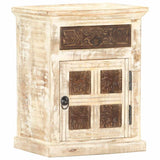 Bedside Cabinet White 40x30x50 cm Solid Mango Wood 285896