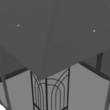 Gazebo with Double Roof and Mesh Walls Anthracite 2.94x2.94 m Steel 368455