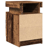 ZNTS Bedside Cabinet with LED Old Wood 35x39x55 cm Engineered Wood 857654