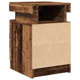 Bedside Cabinets with LED 2 pcs Old Wood 35x39x55 cm Engineered Wood 857655