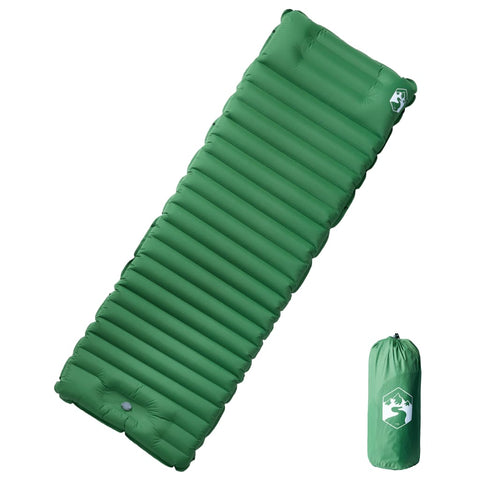 ZNTS Self Inflating Camping Mattress with Integrated Pillow Green 4007121