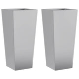 Garden Planters 35x35x75 cm 2 pcs Galvanised Steel 851091