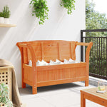 Garden Storage Bench Brown 119 x 76 x 44cm Solid pine wood 4012182
