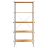 ZNTS 5-Tier Shelving Unit White and Oak 80x40x163 cm 336350