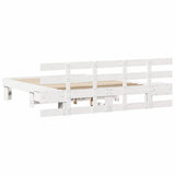Bed Frame with Headboard White 140 x 200 cm Solid Pine Wood 3385689