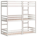 Triple Bunk Bed without Mattress White 90x190 cm Single Solid Wood Pine 3284258