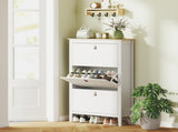 Modern Three-Drawer Shoe Cabinet - White T3398P330381