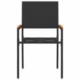 Garden Stacking Chairs 2 pcs Black and Brown 42006825