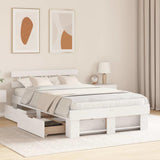 Bed Frame with Headboard White 135 x 190 cm Solid Pine Wood 3382284