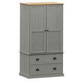 Wardrobe VIGO Grey 90x55x170 cm Solid Wood Pine 353165