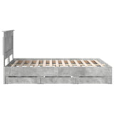 Bed Frame with Drawer Concrete Grey 140 x 190 cm Engineer Wood 3410174