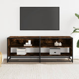 TV Cabinet Smoked Oak 120.5x40x46 cm Engineered Wood and Metal 848891