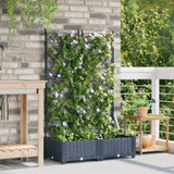 Garden Planter 2 pcs Grey 80 x 40 x 125.5 cm Plastic 42002860