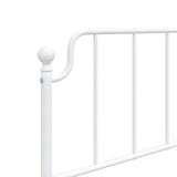 Metal Bed Frame without Mattress with Footboard White 107x203cm 373950