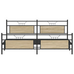 Metal Bed Frame without Mattress Sonoma Oak 200x200 cm 3325101