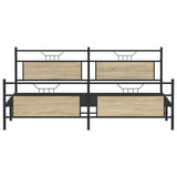 Metal Bed Frame without Mattress Sonoma Oak 200x200 cm 3325101