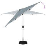 Garden Parasol with LED Lights and Base 300 x 300 cm Polyester 42036275