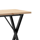 ZNTS Dining Table X-Frame 80x50x75.5 cm Solid Wood Pine and Steel 3282760