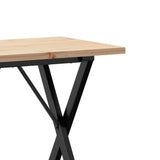 Dining Table X-Frame 80x50x75.5 cm Solid Wood Pine and Steel 3282760