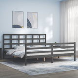 Bed Frame without Mattress Grey 200x200 cm Solid Wood 3194008
