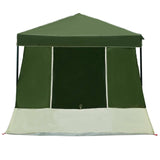 Camping Tent Set Folding 2 pcs Green Taffeta and Fabric 3337175