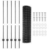 Welded Wire Fence 10 x 1.2 m PVC-Coated Steel Grey Mesh 3336066