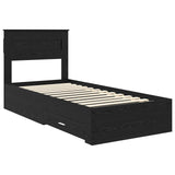 Bed Frame with Headboard Black Oak 100 x 200 cm Engineered Wood 3410020