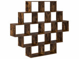 Wall Shelf Smoked Oak 120 x 20 x 136 cm Engineered Wood 8012160