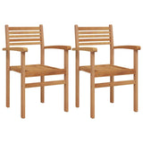 Chair 2 pcs Brown 56 x 55 x 90.5 cm Solid Teak Wood 42002314