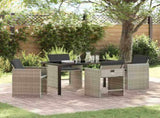 Garden Dining Set 5 pcs Light Grey Poly Rattan 3380706
