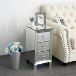 ZNTS Modern and Contemporary Mirrored 3-Drawers Nightstand Bedside Table 34787396