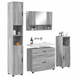 Bathroom Furniture Set with Drawer with Shelf 4 pcs Grey Sonoma 3393049